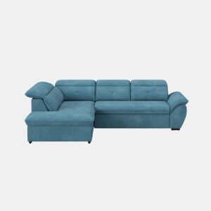Sofá de canto esquerdo ZOOM com cama L cor azul