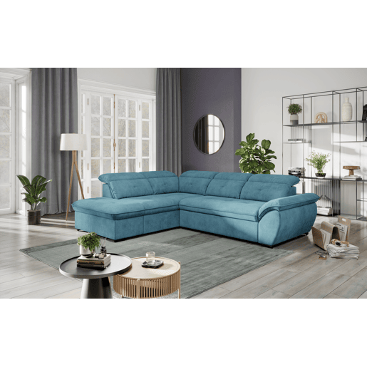 Sofá de canto esquerdo ZOOM com cama L cor azul Sofá de canto esquerdo ZOOM com cama L cor azul