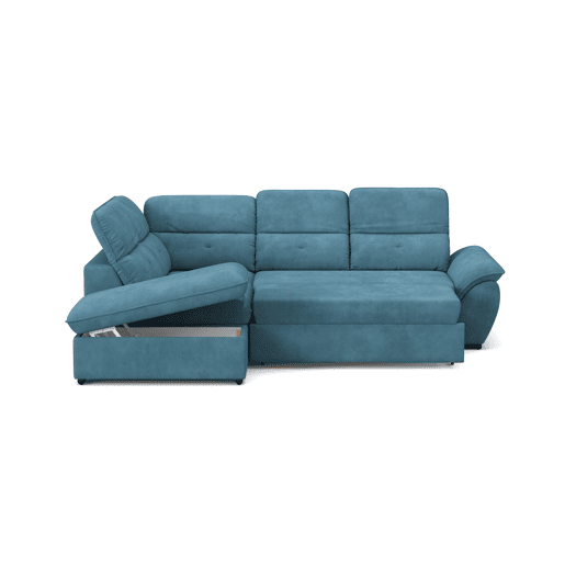 Sofá de canto esquerdo ZOOM com cama L cor azul Sofá de canto esquerdo ZOOM com cama L cor azul