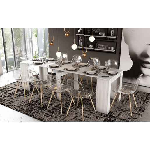 Mesa com consola extensível BERTA II branco Mesa com consola extensível BERTA II branco