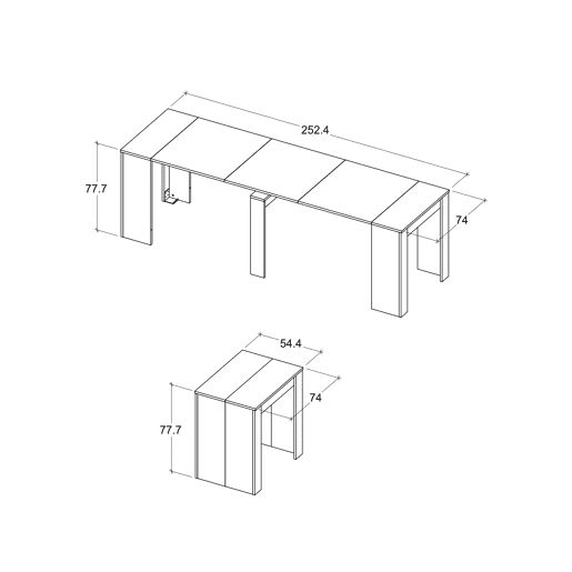 Mesa com consola extensível BERTA II branco Mesa com consola extensível BERTA II branco