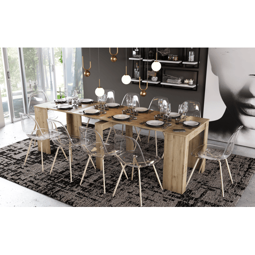 Mesa com consola extensível BERTA II carvalho