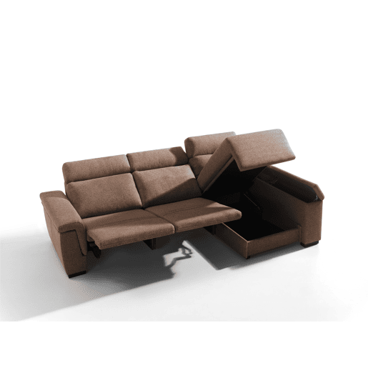 Chaise longue direita ADRIA relax elétrico cor terracota
