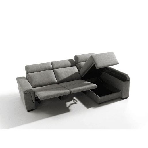 Chaise longue direita ADRIA relax elétrico cor cinza