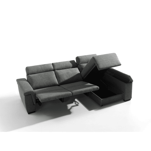 Chaise longue direita ADRIA relax elétrico cor cinza escuro