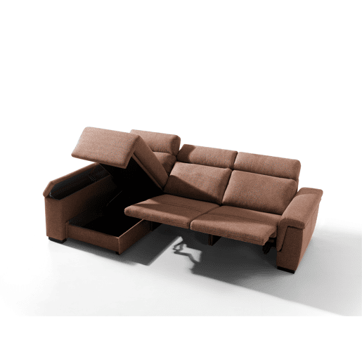 Chaise longue esquerda ADRIA relax elétrico cor terracota
