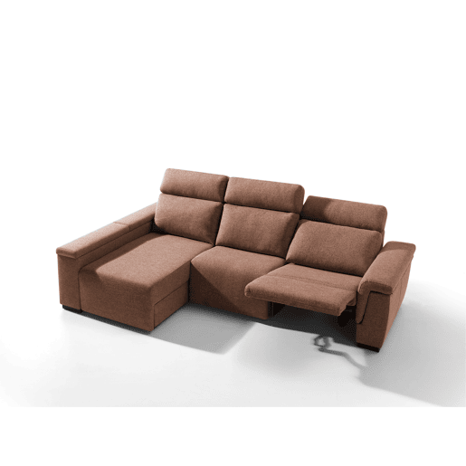 Chaise longue esquerda ADRIA relax elétrico cor terracota