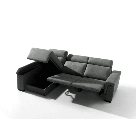 Chaise longue esquerda ADRIA relax elétrico cor cinza escuro