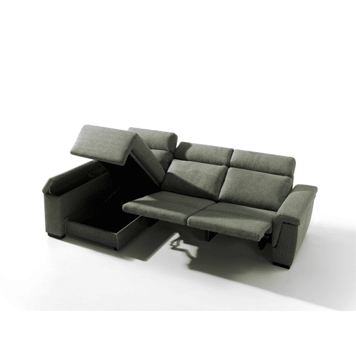 Chaise longue esquerda ADRIA relax elétrico cor verde