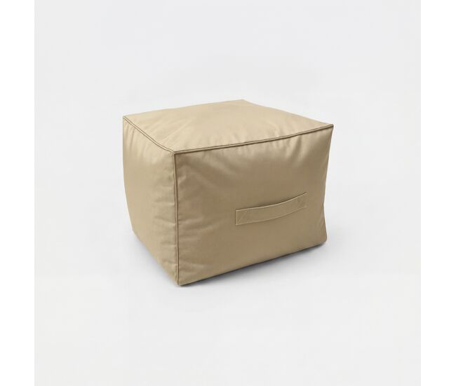Puff interior y exterior cubo 50x50x40cm color beige