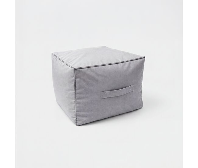 Puff interior y exterior cubo 50x50x40cm color gris