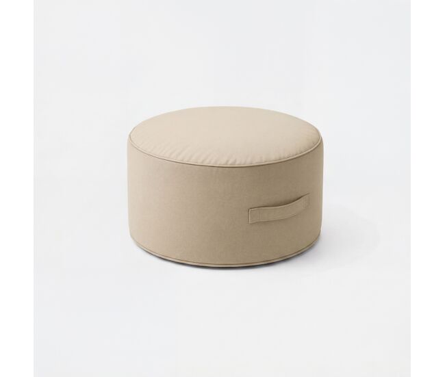 Puff interior y exterior redondo 30x50x50cm color beige