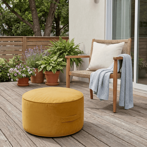 Puff para interior e exterior REDONDO 30x50x50cm cor cinza