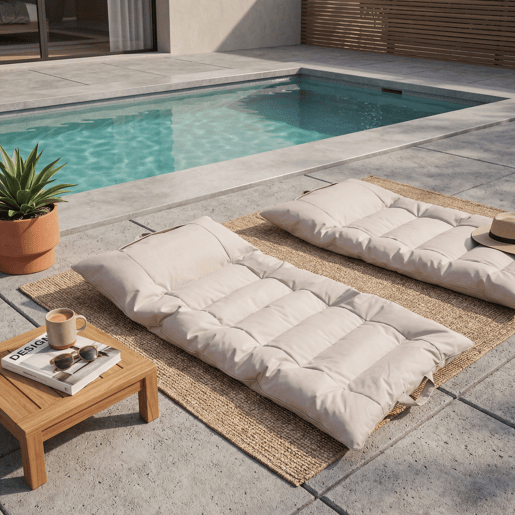 Puff para interior e exterior COLCHONETA 5x90x190cm cor bege Puff para interior e exterior COLCHONETA 5x90x190cm cor bege