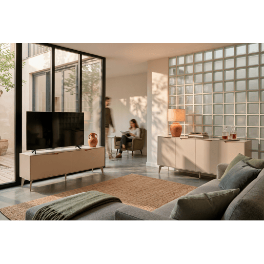 Móvel de TV DIZAN 150cm 2 portas cor creme