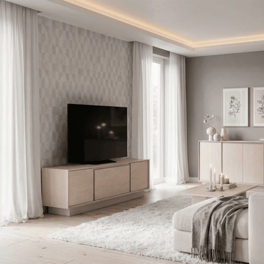 Móvel de TV SING 150cm creme e caxemira Móvel de TV SING 150cm creme e caxemira