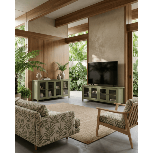 Móvel de TV SIRIO 150cm 4 portas cor verde
