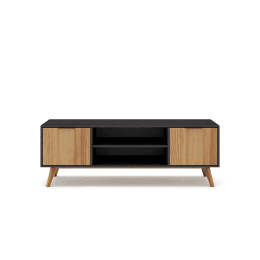 Móvel de TV LAVIS 140cm em carvalho e preto Móvel de TV LAVIS 140cm em carvalho e preto