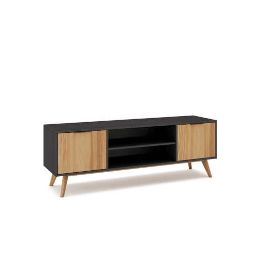 Móvel de TV LAVIS 140cm em carvalho e preto Móvel de TV LAVIS 140cm em carvalho e preto