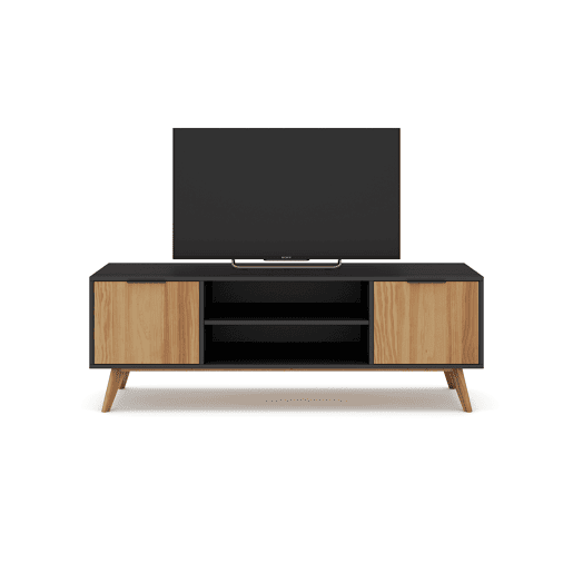 Móvel de TV LAVIS 140cm em carvalho e preto Móvel de TV LAVIS 140cm em carvalho e preto