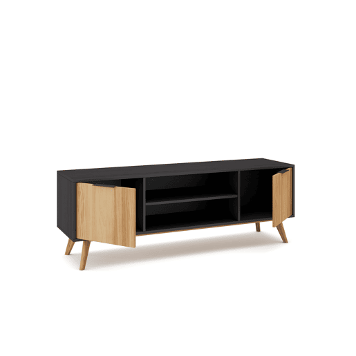 Móvel de TV LAVIS 140cm em carvalho e preto Móvel de TV LAVIS 140cm em carvalho e preto
