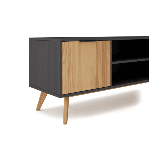 Móvel de TV LAVIS 140cm em carvalho e preto Móvel de TV LAVIS 140cm em carvalho e preto