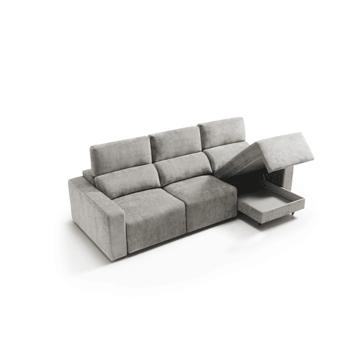 Sofá 4 lugares XL MONTBLANC cor cinza claro