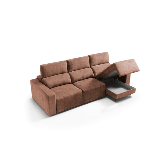 Sofá 4 lugares XL MONTBLANC cor terracota
