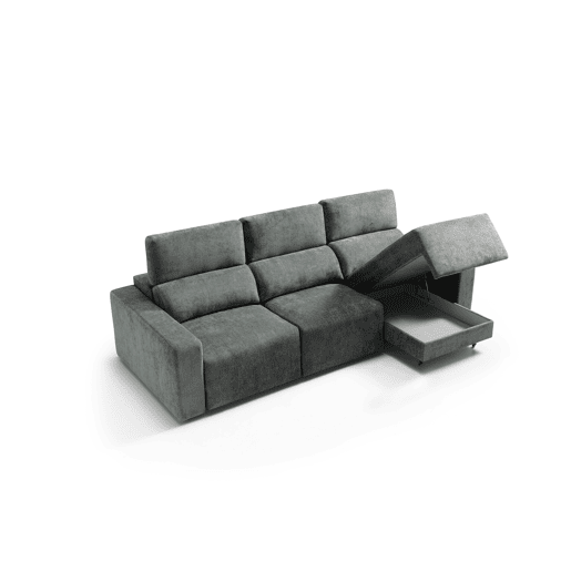 Sofá 4 lugares XL MONTBLANC cor cinza escuro
