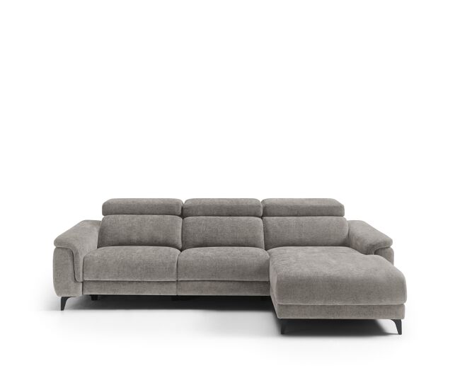 Chaise longue derecha relax eléctrica eos color gris claro