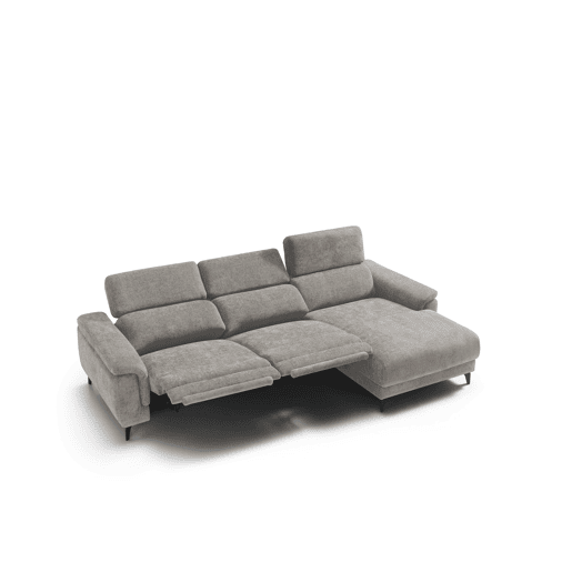 Chaise longue direita relax elétrico EOS cor cinza claro