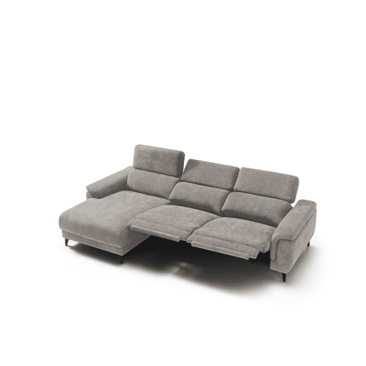 Chaise longue esquerda relax elétrico EOS cor cinza claro