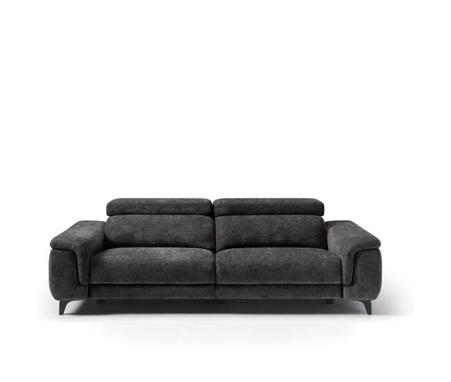 Sofá 3 plazas xl relax eléctrico eos gris oscuro