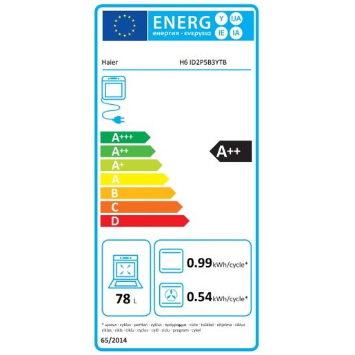 Forno elétrico HAIER H6 ID2P5B3YTB pirolítico 78 litros Forno elétrico HAIER H6 ID2P5B3YTB pirolítico 78 litros