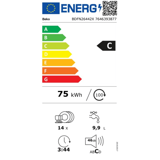 Máquina lavar loiça BEKO BDFN26442G 14 conjuntos