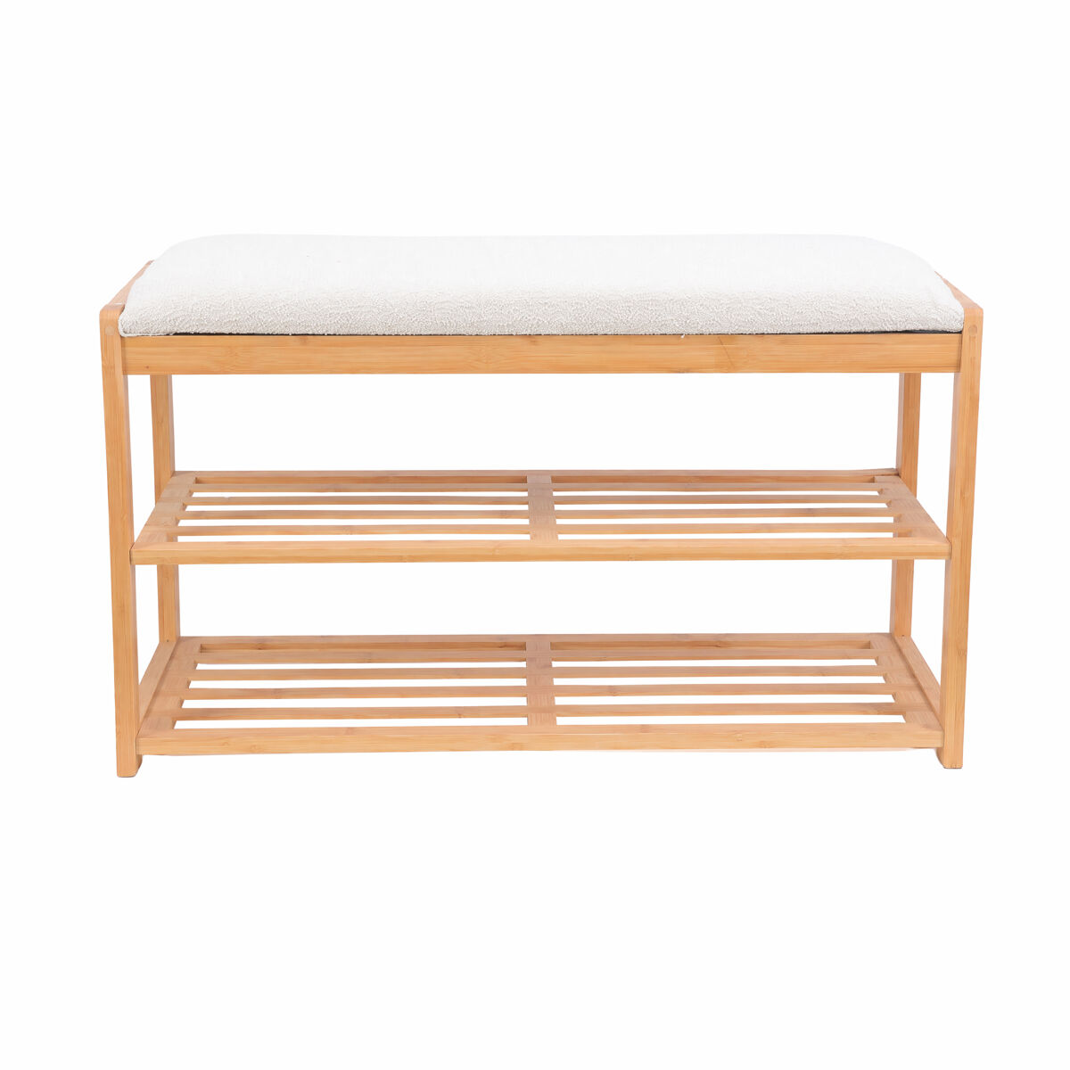 Banco zapatero bamboo ENZO 45x80x30cm color beige