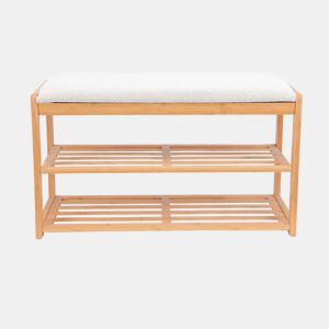 Banco para sapatos ENZO em bambu 45x80x30cm bege
