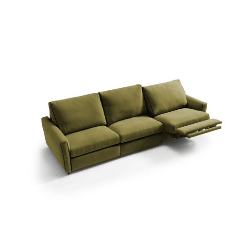 Sofá relax elétrico XL GOPER 4 lugares cor verde