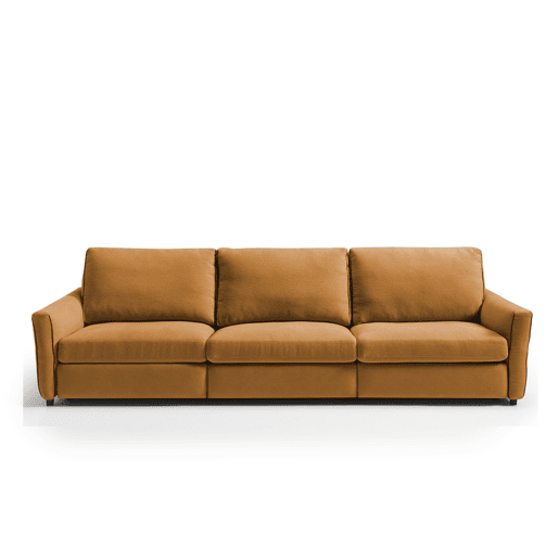 Sofá relax elétrico XL GOPER 4 lugares cor mostarda