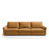 Sofá relax elétrico XL GOPER 4 lugares cor mostarda