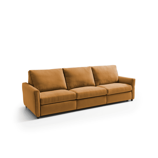 Sofá relax elétrico XL GOPER 4 lugares cor mostarda