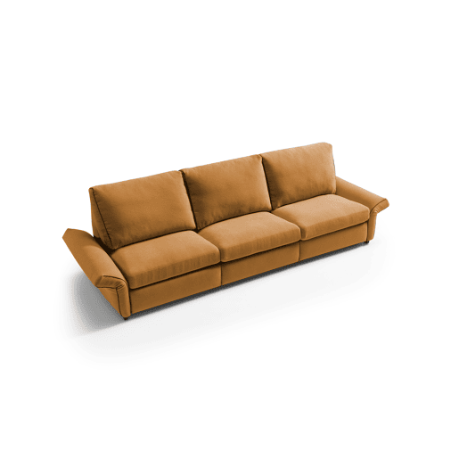 Sofá relax elétrico XL GOPER 4 lugares cor mostarda