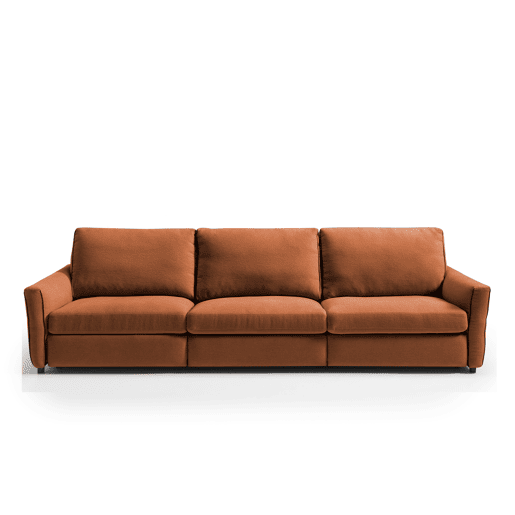 Sofá relax elétrico XL GOPER 4 lugares cor terracota