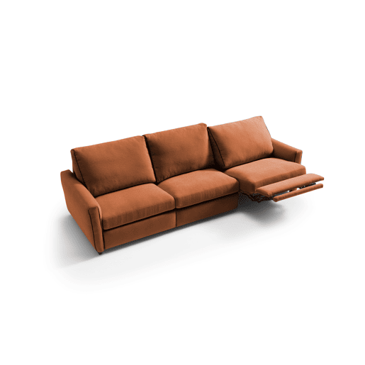 Sofá relax elétrico XL GOPER 4 lugares cor terracota