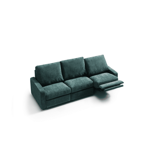 Sofá 4 lugares com relax elétrico GOPER cor azul