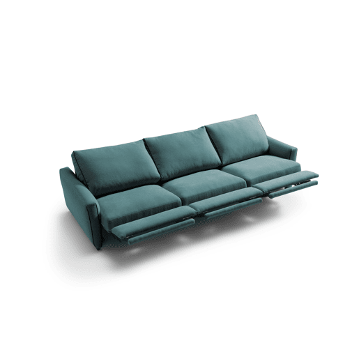 Sofá 4 lugares com relax elétrico GOPER cor azul Sofá 4 lugares com relax elétrico GOPER cor azul