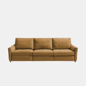 Sofá 4 lugares com relax elétrico GOPER cor mostarda