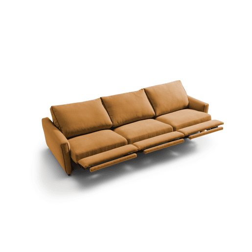 Sofá 4 lugares com relax elétrico GOPER cor mostarda Sofá 4 lugares com relax elétrico GOPER cor mostarda