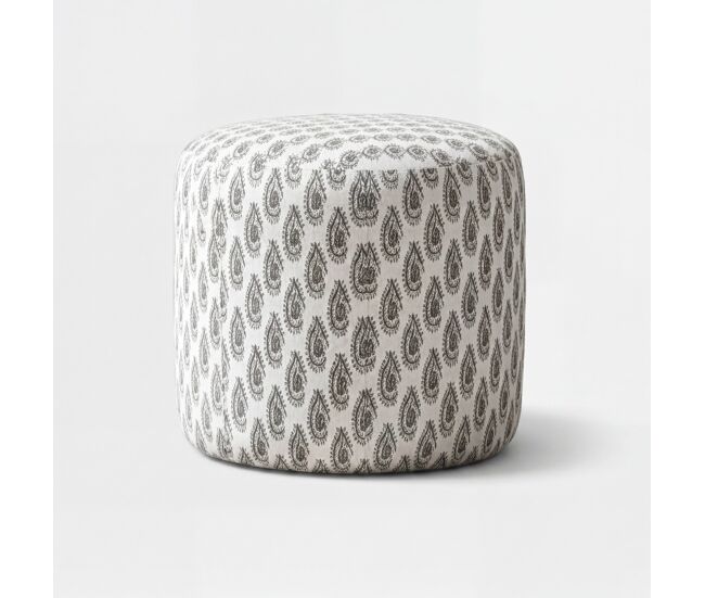 Puff jaipur algodón 45x40x40cm color gris