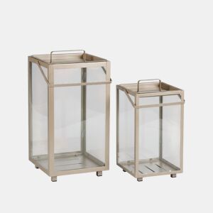 Lanterna de metal HAMPTONS 30x17cm cor areia